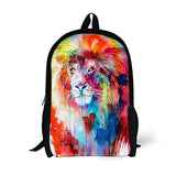 Thikin Colorful Lion Head Kids School Backpack Children Book Bags
