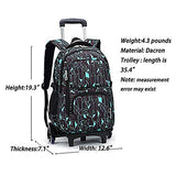 Yexin Multi-Compartment Waterproof Wheeled Rolling Backpack For Girls Boys School Students Books