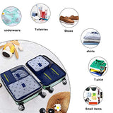 aKing Packing Cubes Set of 6 Travel Organizers with Laundry Bag for Travel Compression(Navy)