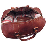 Floto Roma Travel Bag Saddle Brown Large Italian Leather Weekender Duffle