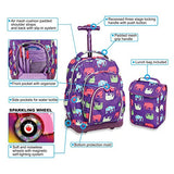 Yexin Rolling Backpacks For Girls School Bags With Wheels Case Lunch Bag School Travel Backpack