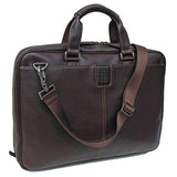 Boconi Tyler Tumbled Leather Zipster in Coffee w/Khaki