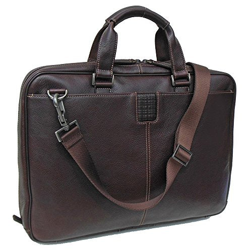 Boconi Tyler Tumbled Leather Zipster in Coffee w/Khaki