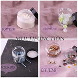 ZEJIA 20 Pack 2oz jars with lids Plastic Round Clear Leak-Proof Container with Black Lid， Inner Liner and Labels for Cosmetic, Powders, Beads Jewelry, Liquids（Black）