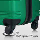 Merax 3 Pcs Luggage Set Expandable Hardside Lightweight Spinner Suitcase (Green)