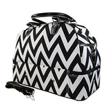 Ever Moda Fashion Pattern Print Duffle Bag, 18", Chevron Black