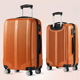 Luggage Set 3 Piece Set Suitcase set with TSA Lock Spinner Hard shell Lightweight (Orange)