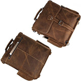 Berchirly Genuine Leather Laptop Backpack Bookbag For Men Women Large Travel Rucksack Brown