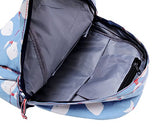 Damara Students Preppy Style Oxford Canvas Blue Backpack Shoulders Bag,Heart