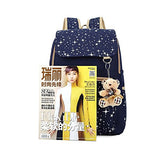 Girls' Canvas Backpack Set 3 Pieces Patterned Bookbag Laptop School Backpack (black)