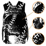 LORVIES Black White Design Softball Lightweight School Classic Backpack Travel Rucksack for Girls Women Kids Teens