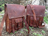 Vintage Craft Genuine 11 Inch Leather Shoulder Messenger Bag Ipad Satchel Bag