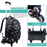 Xhhwzb Rolling Backpack, Trolley School Bags Backpack With 6 Wheels Climbing Stairs (Color : B)