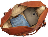 Piel Leather Extra Large Zip-Pocket Duffel, Saddle, One Size