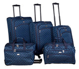 American Flyer Madrid 5 Piece Spinner Luggage Set (Black Blue)