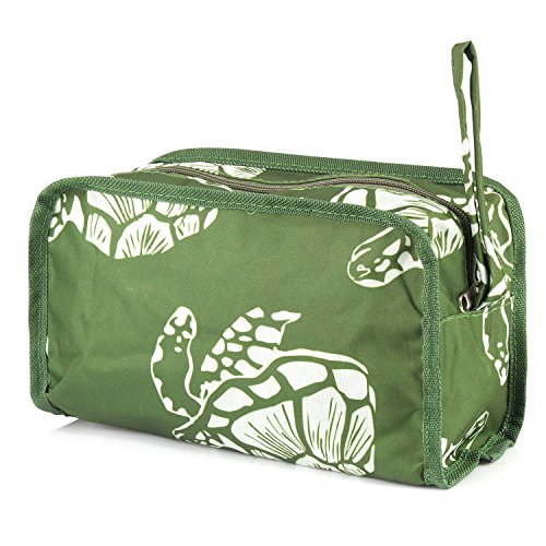 Zodaca Travel Cosmetic Makeup Organizer Case Bag Pouch, Green Turtle