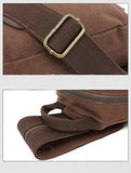 AUGUR Leisure Canvas Genuine Leather Small Sling Backpack For Men & Women (Coffee)