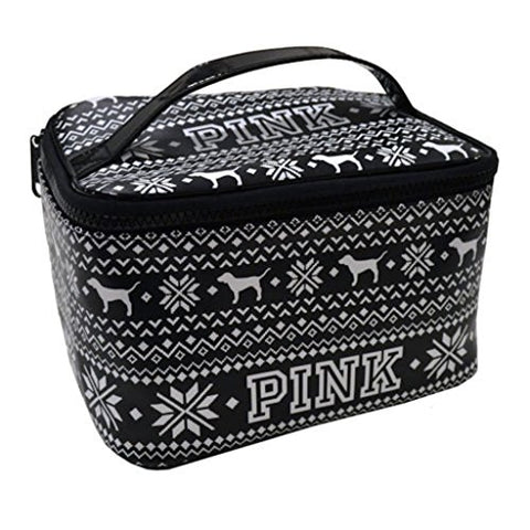 Victorias Secret Pink Black & White Train Make-Up Travel Case Bag