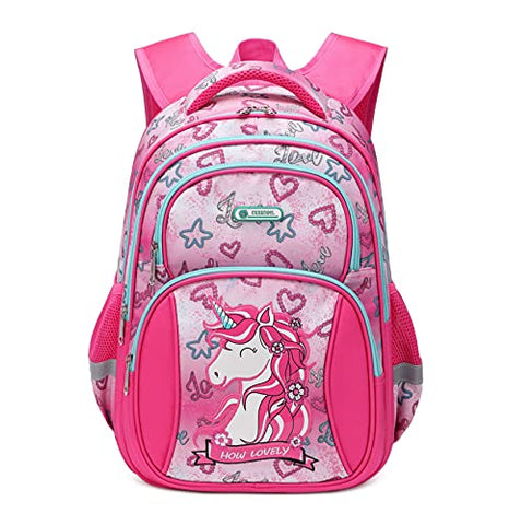 Kids Unicorn Backpack for Girls Elementary Kindergarten Preschool School Bag 16″ Multifunctional Cute Large Capacity