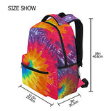 XMCL Tie Dye Durable Backpack College School Book Shoulder Bag Travel Daypack for Boys Girls Man Woman