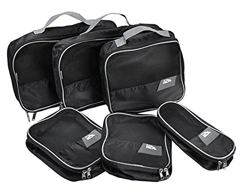 Cabin Max Metz Set of Six Packing Cubes - Perfect Travel Organizers Black