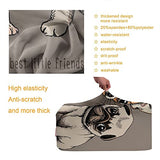 Travel Luggage Cover，Puppies Chihuahua And Pug On Beige Background，Washable Elastic Durable , With Concealed Zipper Suitcase Protector Fits For 29-32 Inch -XL.