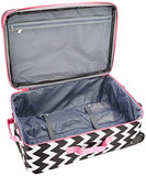 Rockland 4 Piece Luggage Set, Pink Chevron, One Size