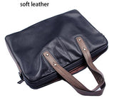 Saierlong New Mens Blue Genuine Leather Briefcase Shoulder Laptop Business Bag