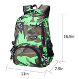 ABage School Backpack Casual Travel College Student Daypack Bookbag Book Bag, Green