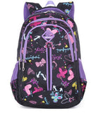 Eshops Colorful Pattern Girls School Backpacks Book Bags for College Daypacks Black