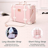 Unitravel Vintage Luggage Set PU Leather Women Cute Suitcase with Handbag (Embossed Pink, 26in 20in 12in)