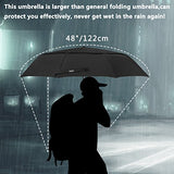 G4Free Compact Folding Golf Umbrella Windproof 48 Inch 9 Ribs Double Canopy Vented with Auto Open