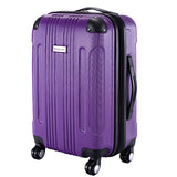 GHP Purple 14"Wx10"Thickx20"H 4-Wheel Spinner Lightweight Expandable Trolley Suitcase