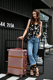 Travel Luggage, Aluminum Frame Hardside Suitcase With Detachable Spinner Wheels 20 Inch Rose Gold