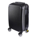 GHP 210D Polyester ABS Shell 360°-Rotating Wheels Black 20" Trolley Case Luggage Bag