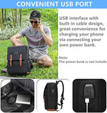 Vintage Backpack Anti Theft Laptop Backpack Men Women Business Travel Computer Backpack School College Bookbag Stylish Water Resistant Vintage Backpack with USB Port Fits 15.6 Inch Laptop Black