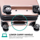 Villago Hardshell 3 Pc Set USB port (Carry-On) Polycarbonate 8 Wheel Spinner with Slash Proof Zipper TSA Lock and Expandable Zipper/Maleta De Viaje De Polycorbonato Con Candado TSA (ROSE GOLD)