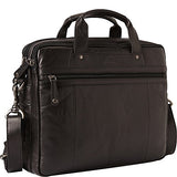 Mancini Leather Goods Zippered Double Compartment Briefcase with RFID Secure