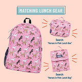 Wildkin 15 Inch Kids Backpack for Boys & Girls, 600-Denier Polyester Backpack for Kids, Features Padded Back & Adjustable Strap, Perfect Size for School & Travel Backpacks, BPA-free (Horses in Pink)