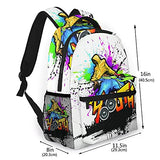 Multi leisure backpack,Young Man Hip Hop Culture Graffiti Art And St, travel sports School bag for adult youth College Students
