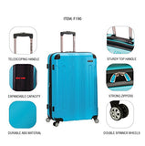 Rockland Luggage 3 Piece Abs Upright Luggage Set, Blue, Medium