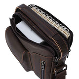 BAIGIO Men's Cowhide Genuine Leather Shoulder Bag Vintage Crossbody Messenger Bags Satchel for