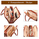 Banuce Womens Full Grains Leather Briefcase Business Satchel Bag for 14 Laptop Attache Case Brown