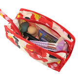 Zodaca Travel Toiletries Bag, Red Garde Poppy Print