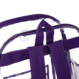 Heavy Duty Clear Backpack Quality See Through Student Bookbag Durable PVC Travel Transparent Workbag Stadium Security Bag | Purple