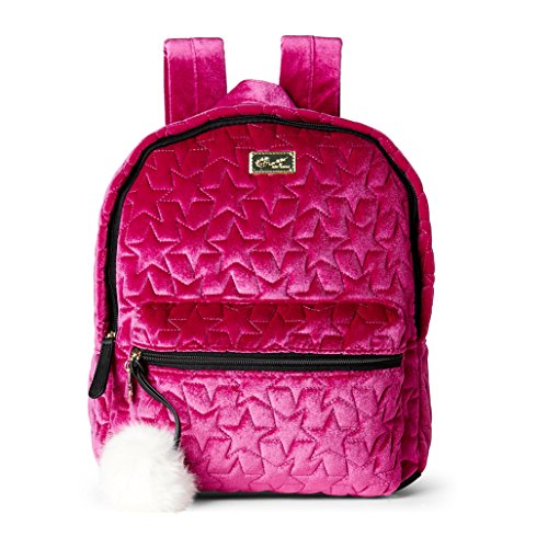 Luv Betsey Johnson Keegs Star Quilted Velour Backpack, Fuchsia