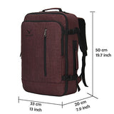 Hynes Eagle 38L Flight Approved Weekender Carry on Backpack Brown