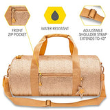 Bixbee Kids Luggage and Duffle Bag Set, Kids Suitcase & Overnight Bag for Girls and Boys with Pockets, Durable Zippers, and Flake Resistant Design in Sparkalicious Gold - Set of Two