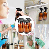 Glass Spray Bottles with Labels, AQwzh Clear Empty Refillable Container with Durable Black Trigger Sprayer w/Mist and Stream Settings for Mixing Essential Oils, Homemade Cleaning Products ect. (clear)