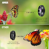 AMIR Phone Camera Lens, 0.6X Super Wide Angle Lens + 15X Macro Lens for iPhone Lens Kit, 2 in 1